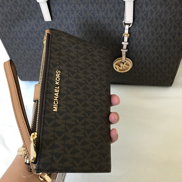 💦🌻mk tote set🌻shoulder bag & wallet/large/brown - Picture 5 of 8